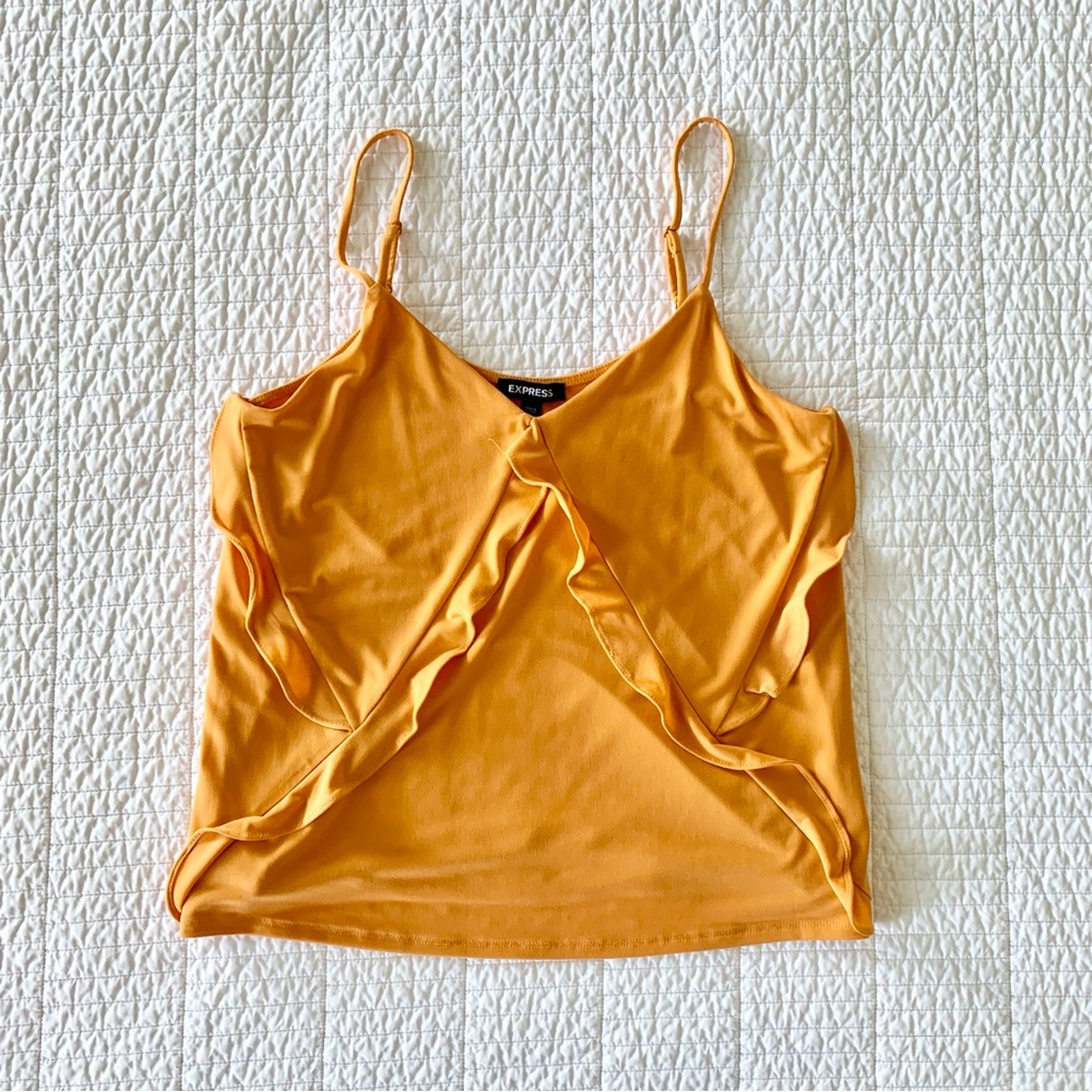Express Ruffle Cami or Shell in Yellow Orange - Women’s Size Small